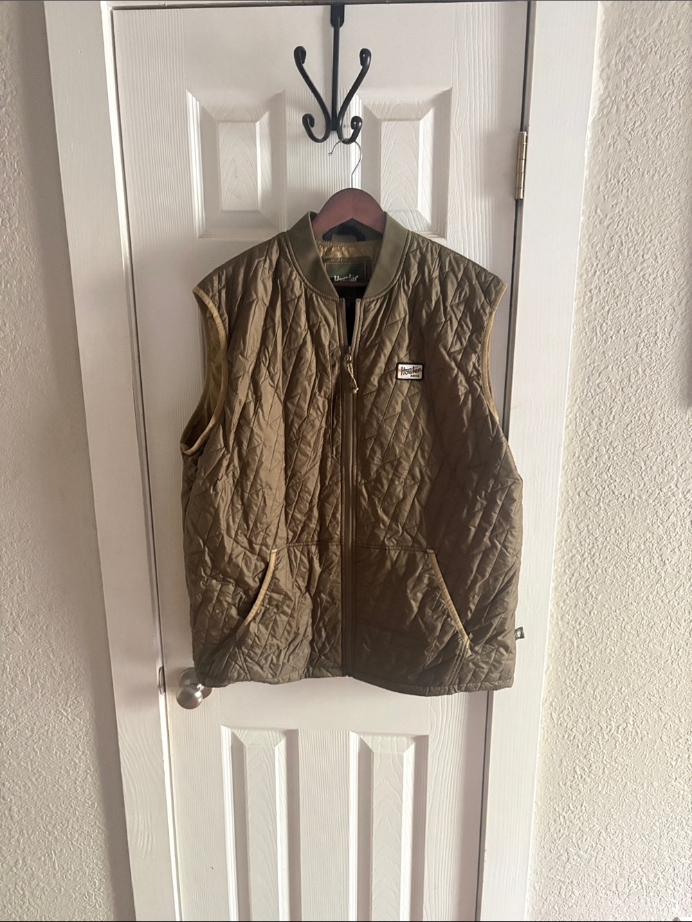 Howler Brothers Olive Quilted Zip-Front Men's Vest XL